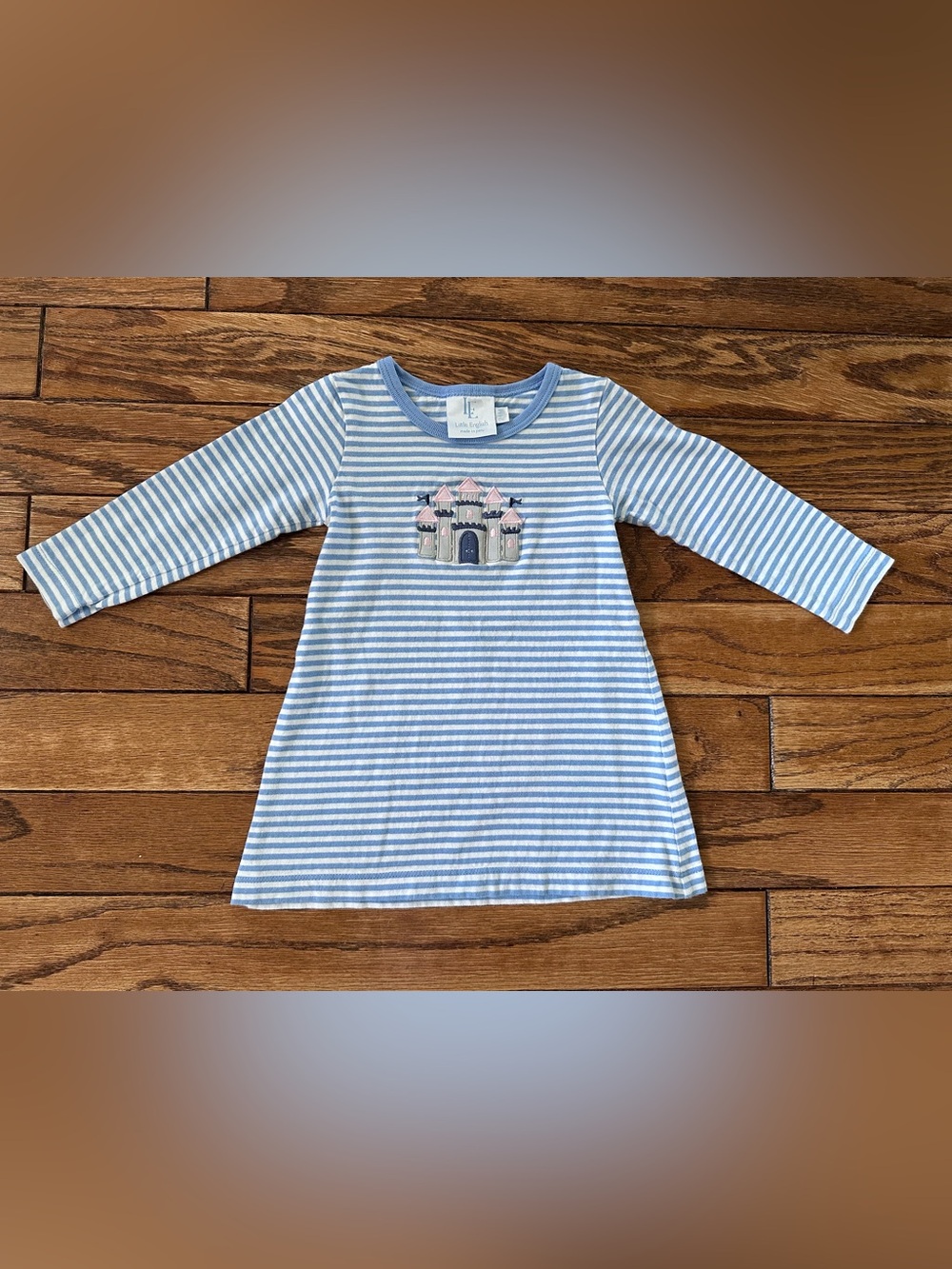 Little English Applique T-shirt Dress - Castle 24m